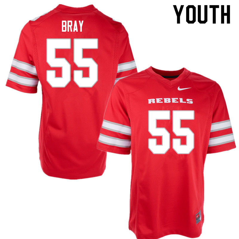 Youth #55 Michael Bray UNLV Rebels College Football Jerseys Sale-Red
